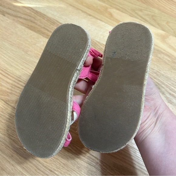 Janie & Jack Ruffle Back Sandals Sz 9 Pink Girls Toddler Espadrille Open Toe - Picture 3 of 5
